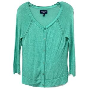 American Eagle Vintage Y2K Green Cardigan Women’s Size Medium